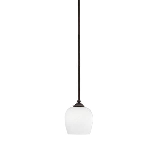 Unbranded Clevelend 100-Watt 1-Light Brown Pendant Mini Pendant Light with White Marble Glass Shade and Light Bulb Not Included