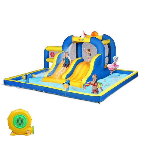 Karl home Inflatable Water Park Bounce House 2-Slide Bouncer with 450 ...