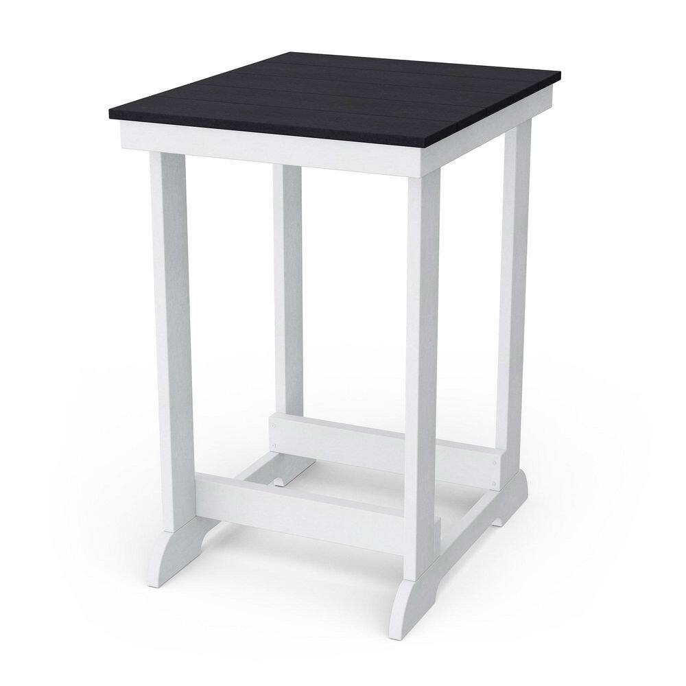 Heritage Black and White HDPE Plastic Outdoor Patio Counter Height Table price history on PriceWatchPro