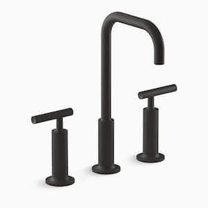 Purist 8 in. Widespread 2-Handle 1.2 GPM Bathroom Faucet with Lever Handles in Matte Black