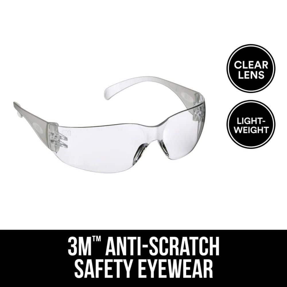 Clear Frame with Clear Scratch Resistant Lenses Indoor Safety Glasses (Case