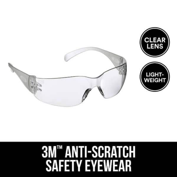 3M Clear Frame with Clear Scratch Resistant Lenses Indoor Safety Glasses (Case of 20)