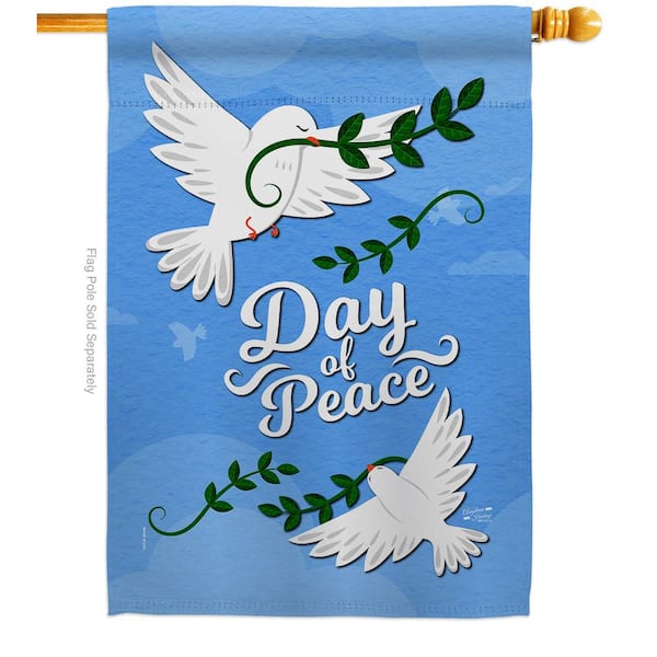 Angeleno Heritage MADE AND DESIGNED LOS ANGELES CALIFORNIA 28 in. x 40 in. Day of Peace Expression House Flag Double-Sided Decorative Vertical Flags