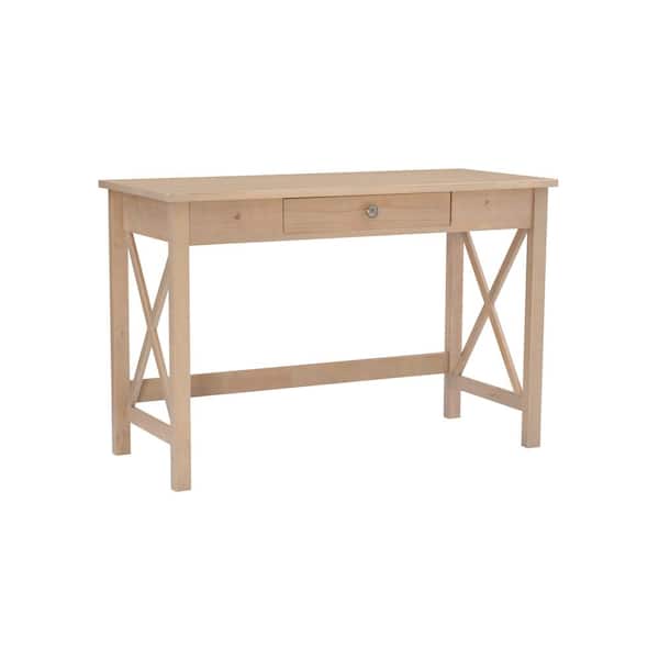 Linon Home Decor David 46 in. Rectangular Driftwood Wood Laptop Desk with 1-Drawer