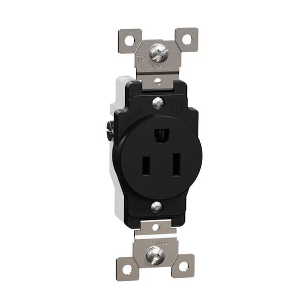 X Series 15 Amp 125-Volt Tamper Resistant Heavy-Duty Indoor Single Outlet Back Wire Matte Black