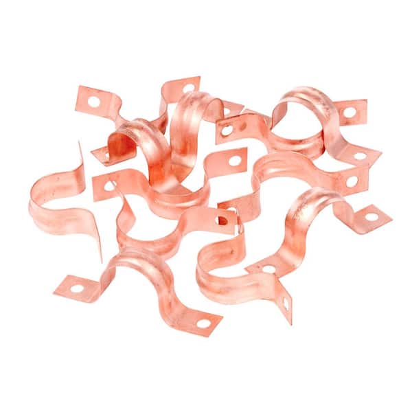 Oatey 1/2 in. Copper 2-Hole Pipe Hanger Strap (10-Pack)