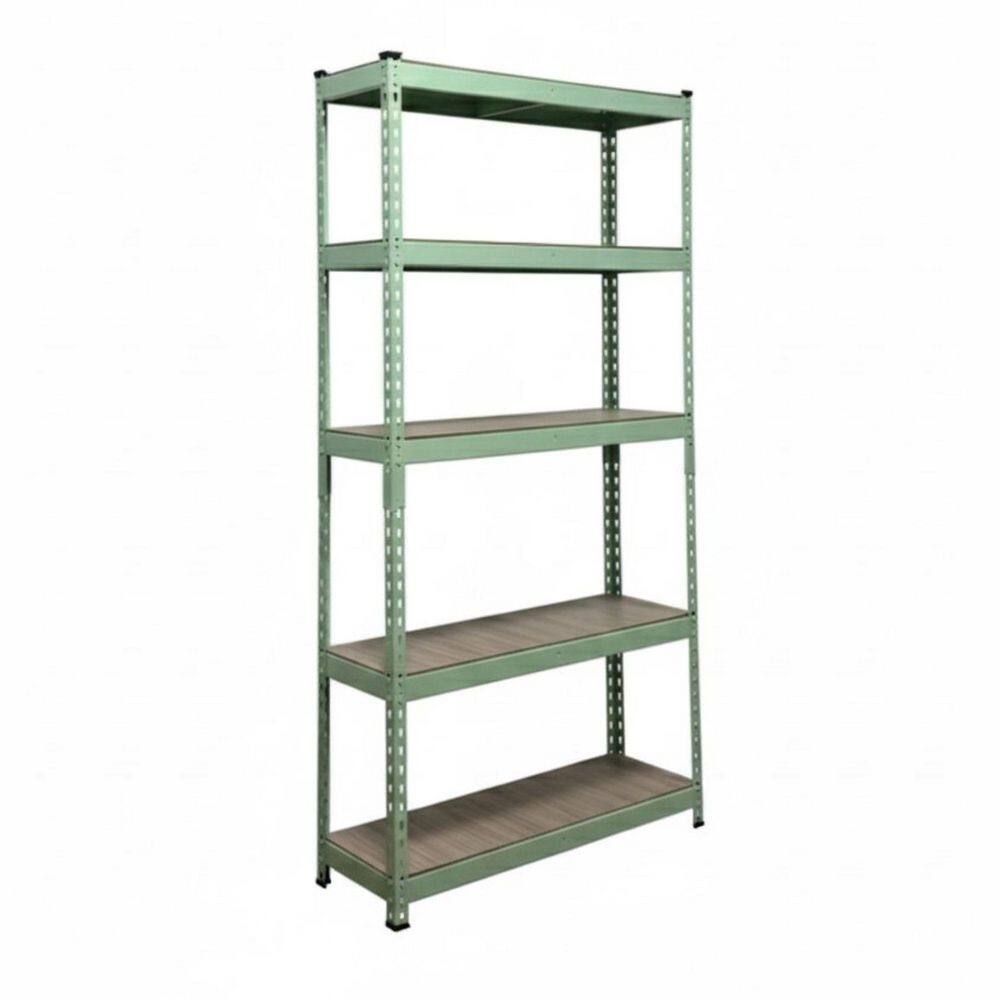 5-Tier Powder-Coated Steel Household Shelving Unit in Green with Light Oak HDF Shelves (36-in W x 72-in H x 12-in D) price history on PriceWatchPro