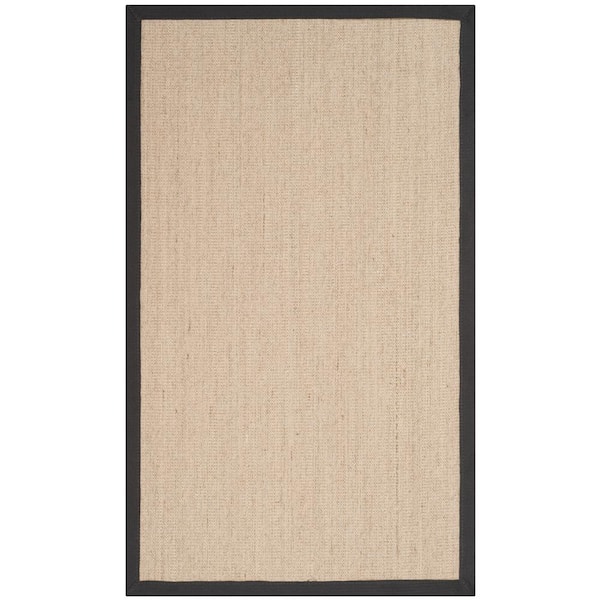 SAFAVIEH Natural Fiber Beige/Dark Gray Doormat 3 ft. x 5 ft. Border Area Rug