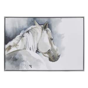 Anky 1-Piece Framed Art Print 37.18 in. x 25.18 in. Hand Embellished Horse Framed Canvas Wall Art