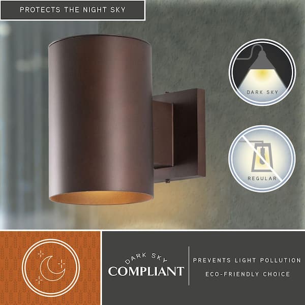 Chiasso Aluminum 1-Light Bronze Dark Sky Cylinder Outdoor Wall Lantern