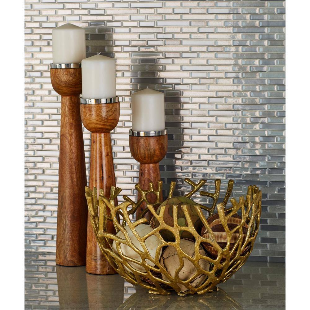 Coastal Gold Aluminum Vine Decorative Bowl Set - 14"x9"