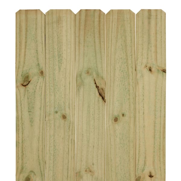 Outdoor Essentials 6 ft. x 8 ft. Pressure Treated Pine Board On Board Fence Panel 2 in. x 4 in. Backer Rails 136852 The Home Depot