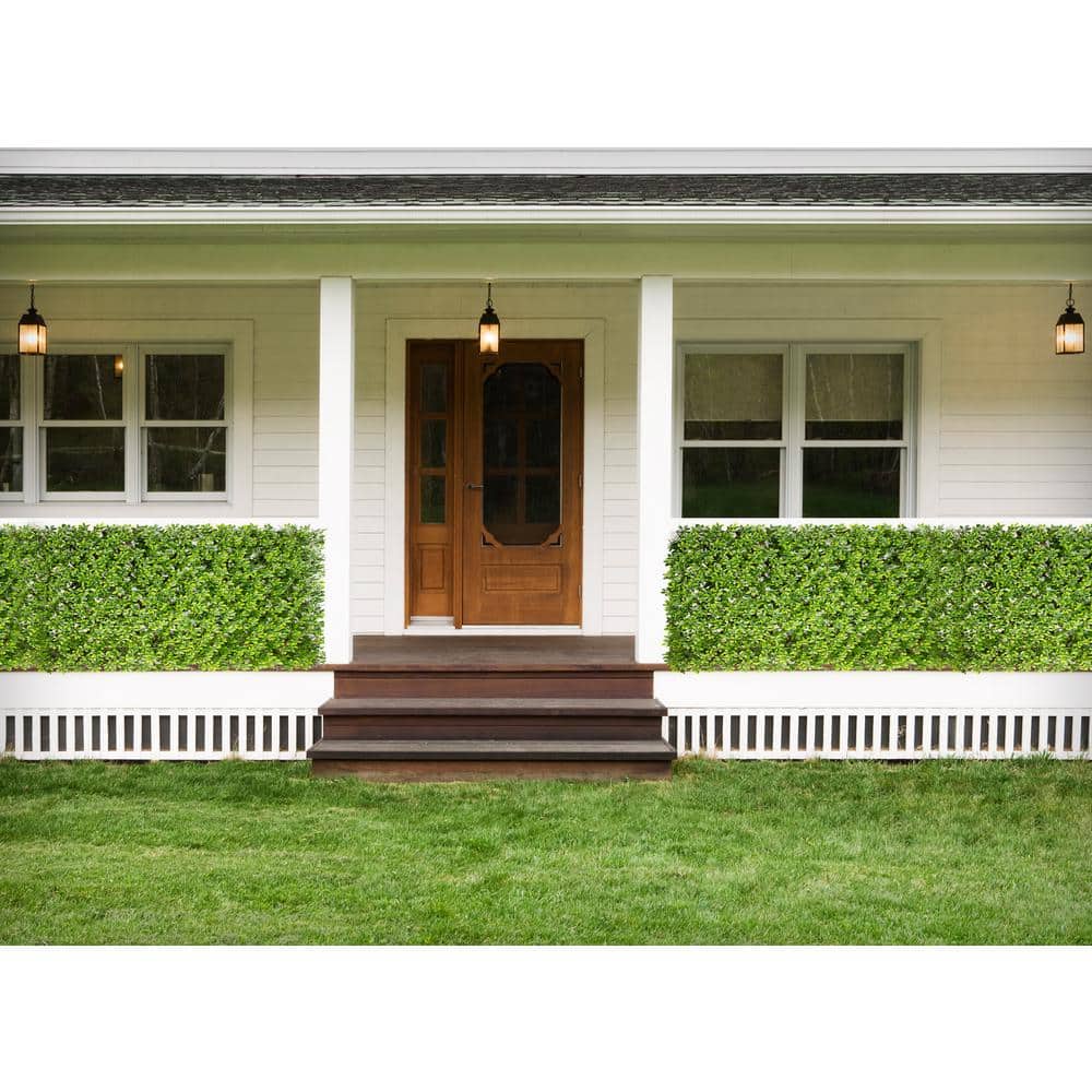 72" x 36" Green Vinyl Leaf Garden Trellis