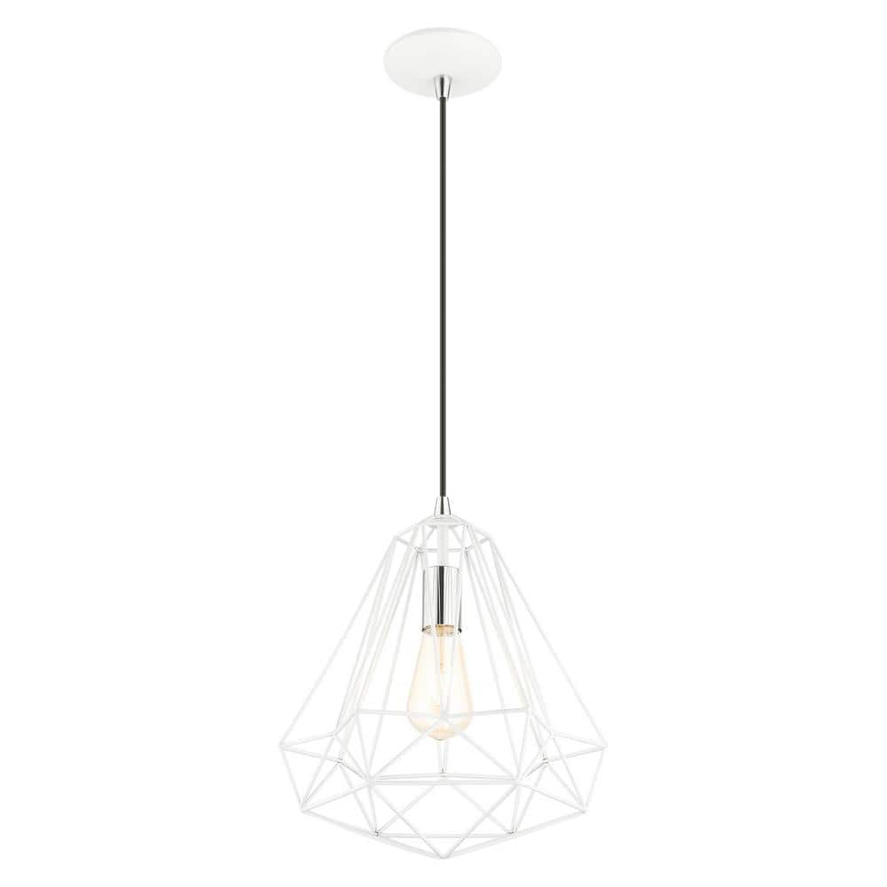 Shiny White Mini LED Pendant Light with Hand-Welded Frame