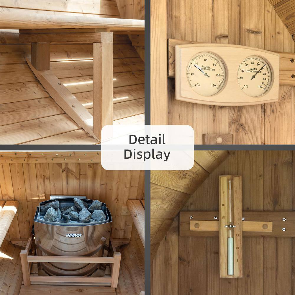 Woodbridge 4-Person Medium Brown Cedar Wet/Dry Sauna