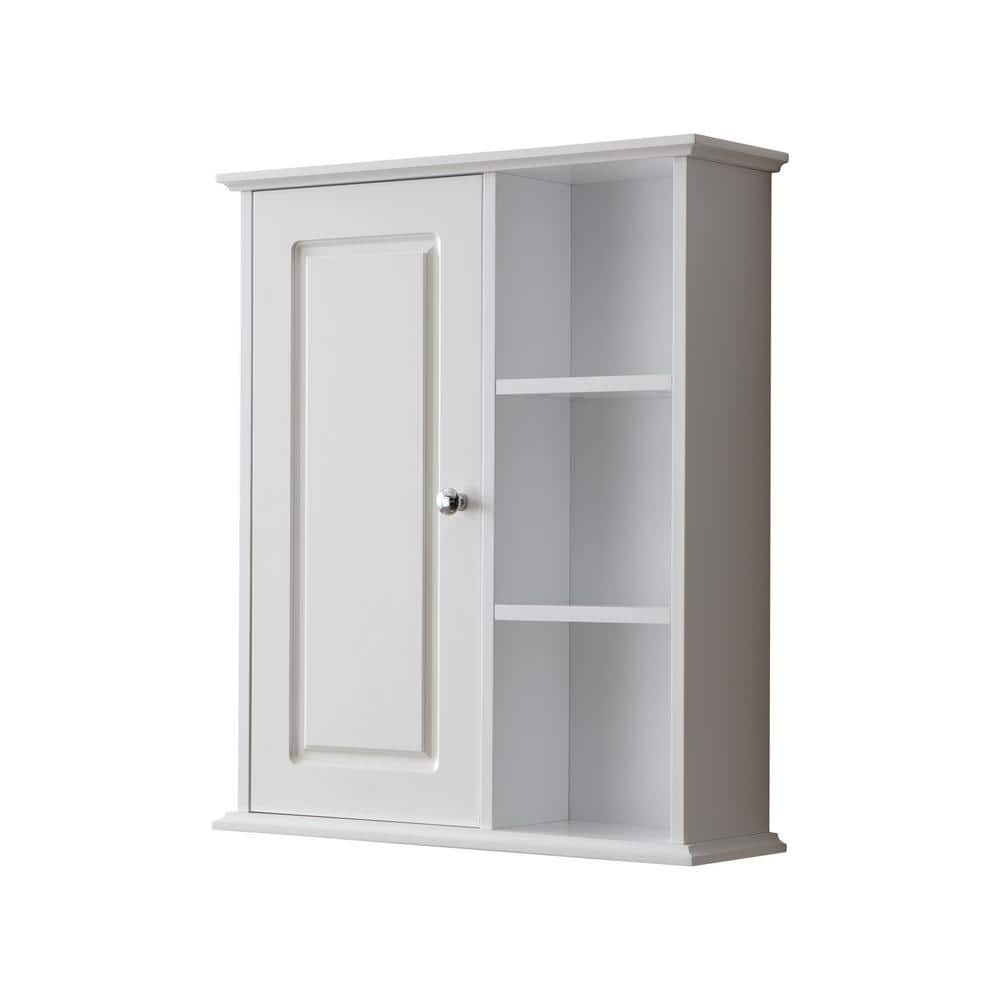 23.62 in. W x 7.09 in. D x 27.56 in. H Bathroom Storage Wall Cabinet in Whi