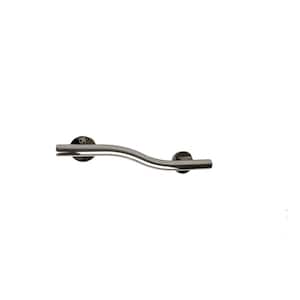 14 in. Right Hand Wave Design Grab Bar in Polished Stainless