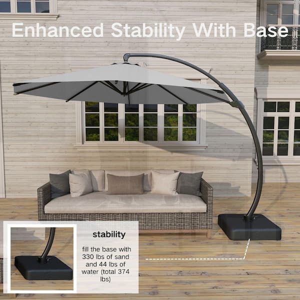 12 foot patio umbrella with solar lights HOMREST 15ft Large Double-Sided Patio Umbrella with Solar LED Lights,
