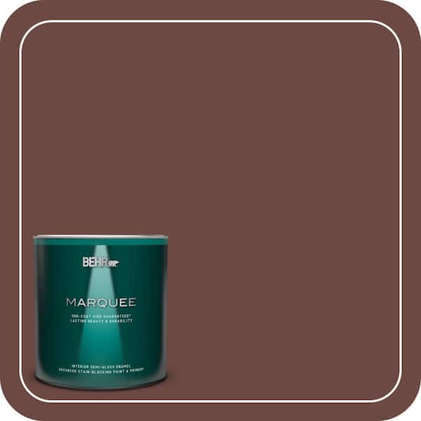 BEHR MARQUEE 1 qt. #190F-7 Mayan Red Semi-Gloss Enamel Interior Paint & Primer