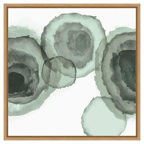 Amanti Art Ink Stains II Mint by PI Studio 22 in. W x 22 in. H. Canvas Wall Art Print Framed in Brown