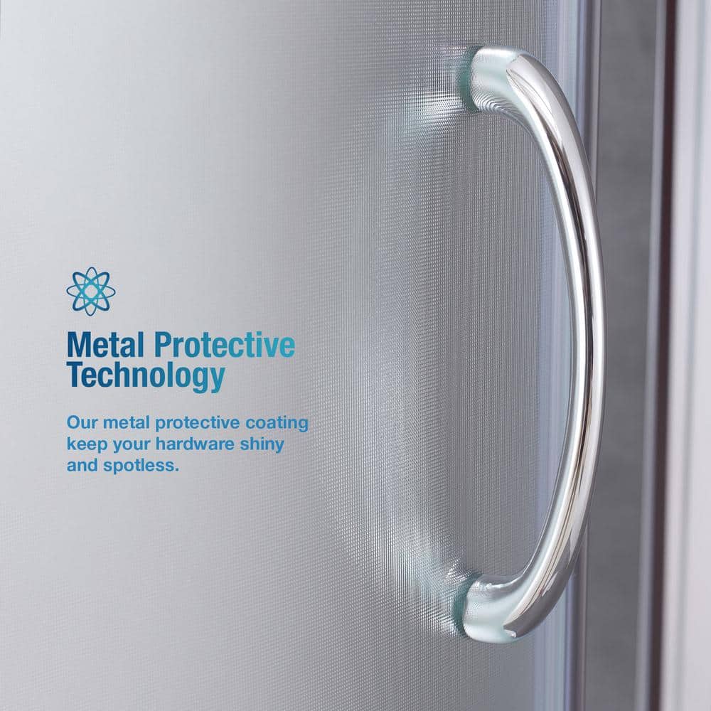Breeze 34'' Frosted Glass Corner Shower Kit with Chrome Finish