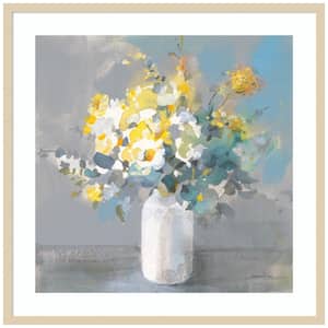 "Touch of Spring I White Vase" by Danhui Nai 1-Piece Wood Framed Giclee Home Art Print 33 in. x 33 in.
