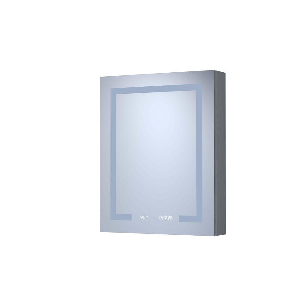 24 in. W x 30 in. H Silver Rectangular Aluminum LED Left Medicine Cabinet with Mirror price history on PriceWatchPro