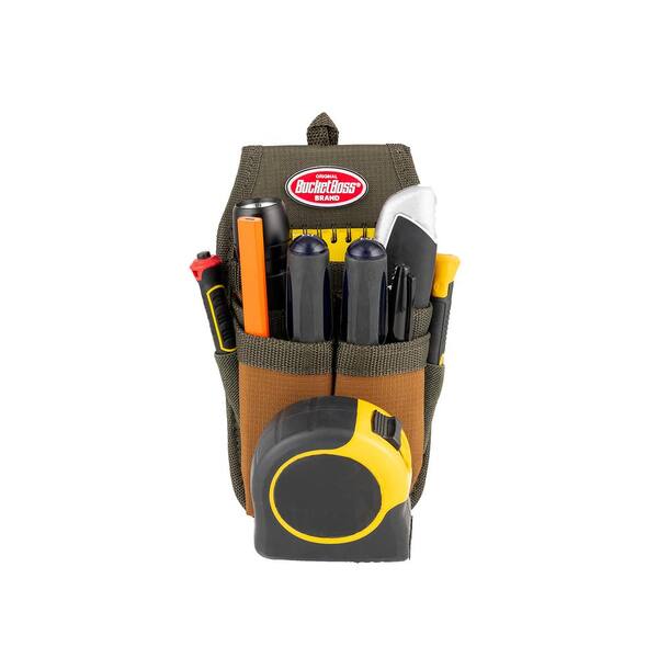 Bucket Boss Four-Barrel Sheath With FlapFit (Original Series) - 5-Pocket Tool Holder With Tape Clip