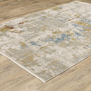 Brooker Beige/Multi 7 ft. x 10 ft. Marbled Abstract Recycled PET Yarn Indoor Area Rug
