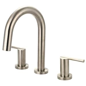 i2v 2-Handle Deck Mount Roman Tub Faucet with Gooseneck Spout in Brushed Nickel
