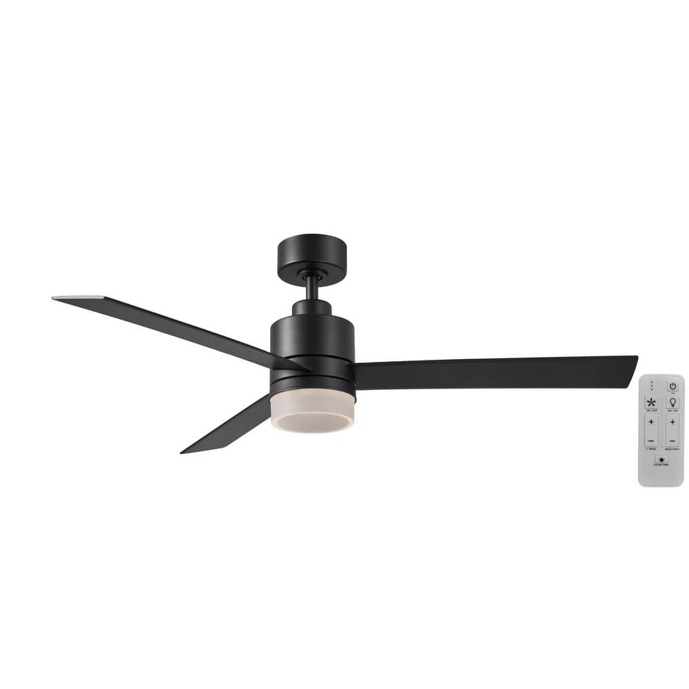 Sereni 52 in. Indoor Matte Black Ceiling Fan with Edge Lit Adjustable White Integrated LED and Remote Included price history on PriceWatchPro