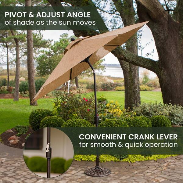 hanover patio umbrella Traditions 11 Ft. with Rust-Resistant Aluminum PVC, Easy-Crank Lever, and Weather-Resistant Fabric, Outdoor Umbrella, Tan : Patio, Lawn & Garden Enhance your patio Umbrella High Chair Patio Set
