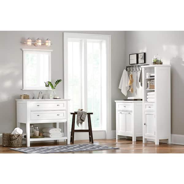 Aiho Bathroom Storage Cabinet with Large Drawer and Adjustable Shelf, White