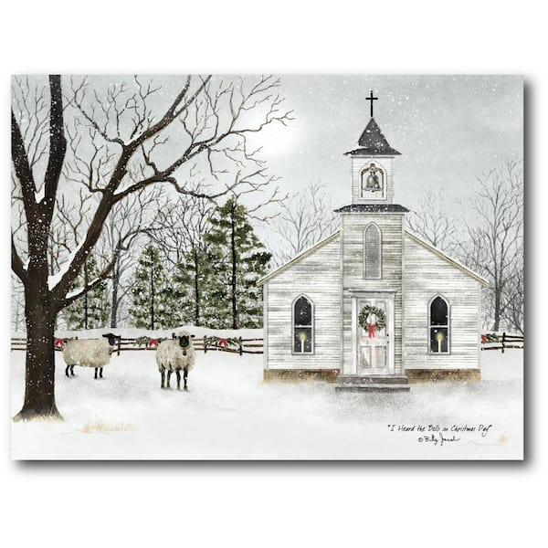 Christmas Chapel Gallery-Wrapped Canvas Wall Art 20 in. x 16 in.