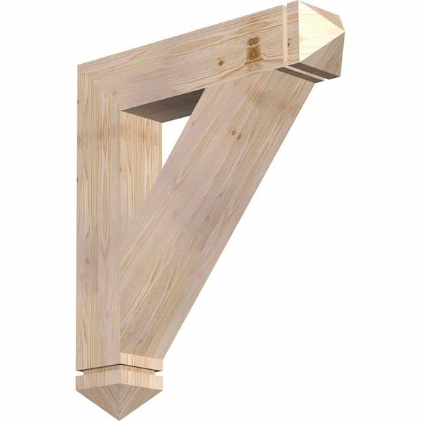 Ekena Millwork 5.5 in. x 34 in. x 30 in. Douglas Fir Traditional Arts and Crafts Smooth Bracket