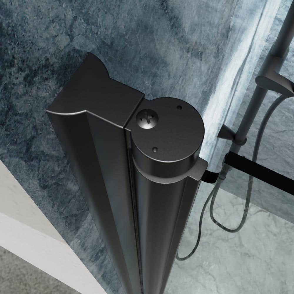 30'' Black Semi-Frameless Bi-Fold Shower Door with Clear Glass