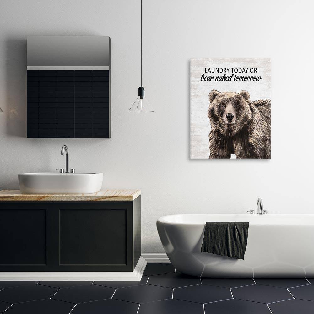 Bear Naked Tomorrow Funny Laundry by Lettered and Lined Unframed Typography Graphic Art Print 40 in. x 30 in. price history on PriceWatchPro