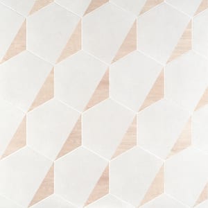 Klyda Wood White 12.6 in. x 14.5 in. Matte Hexagon Porcelain Floor and Wall Tile (10.51 sq. ft. / Case)