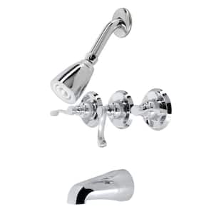 Royal Triple Handle 1-Spray Tub and Shower Faucet 2 GPM in. Polished Chrome (Valve Included)