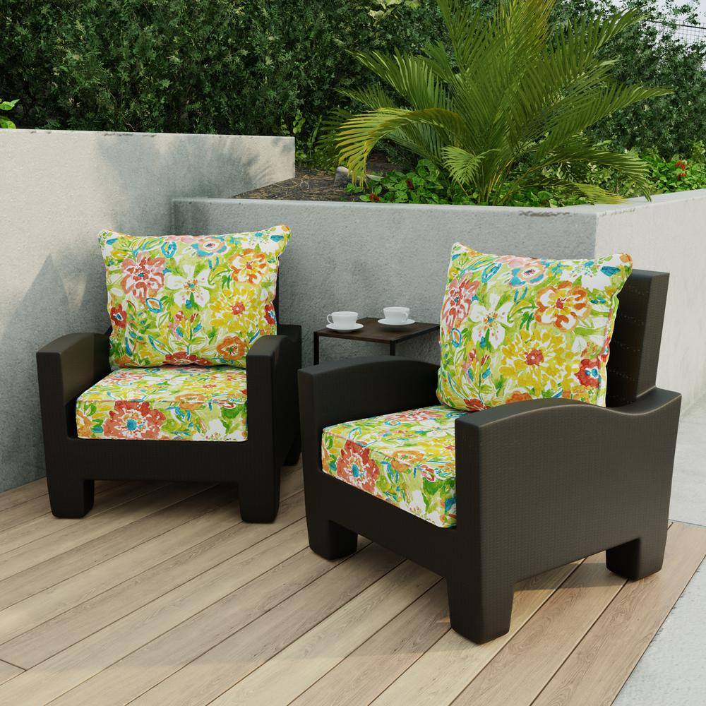 Sun River Garden Multicolor Floral Outdoor Deep Seat Chair Cushion Set