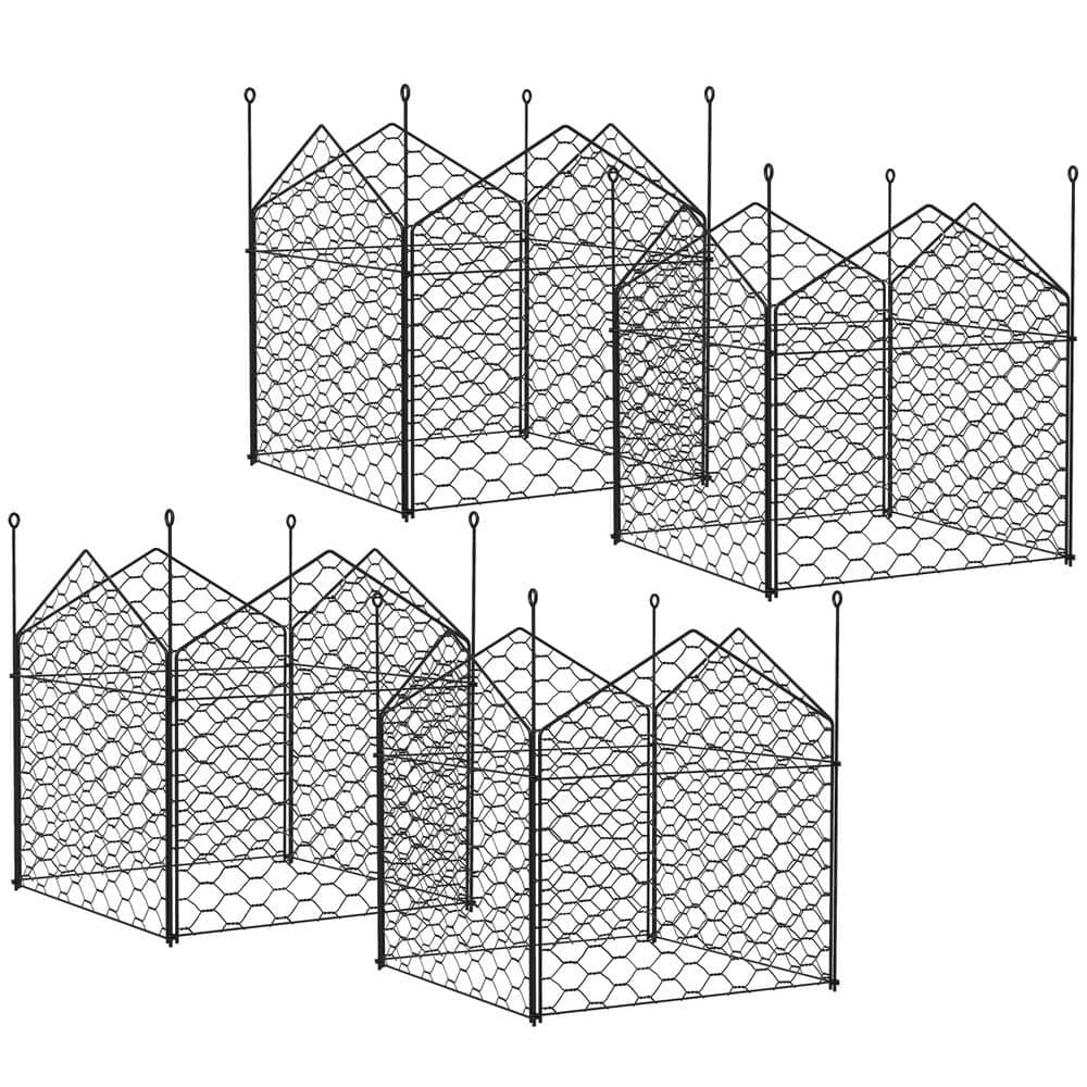 Out sunny Chicken Wire Cloche, 12 in. x 14 in. Plant Protectors from  Animals, Metal Crop Cage, Set of 4, Black 84H-059V00BK - The Home Depot