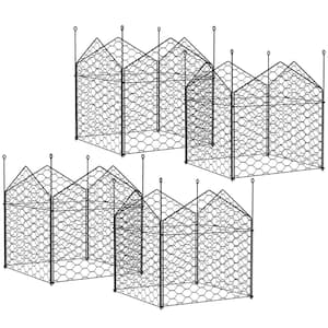 Chicken Wire Cloche, 12 in. x 14 in. Plant Protectors from Animals, Metal Crop Cage, Set of 4, Black