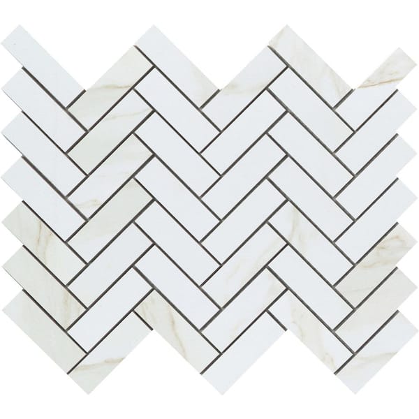 Nobleza Lugo 10 in. x 12 in. Herringbone Matte Porcelain Mosaic Floor and Wall Tile (0.843 sq. ft./Case, 1 pc)