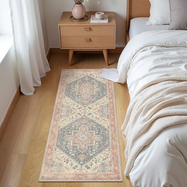 Azira Medallion Red/Beige 2 ft. x 7 ft. Living Room/Bedroom/Dining Room Area Rug