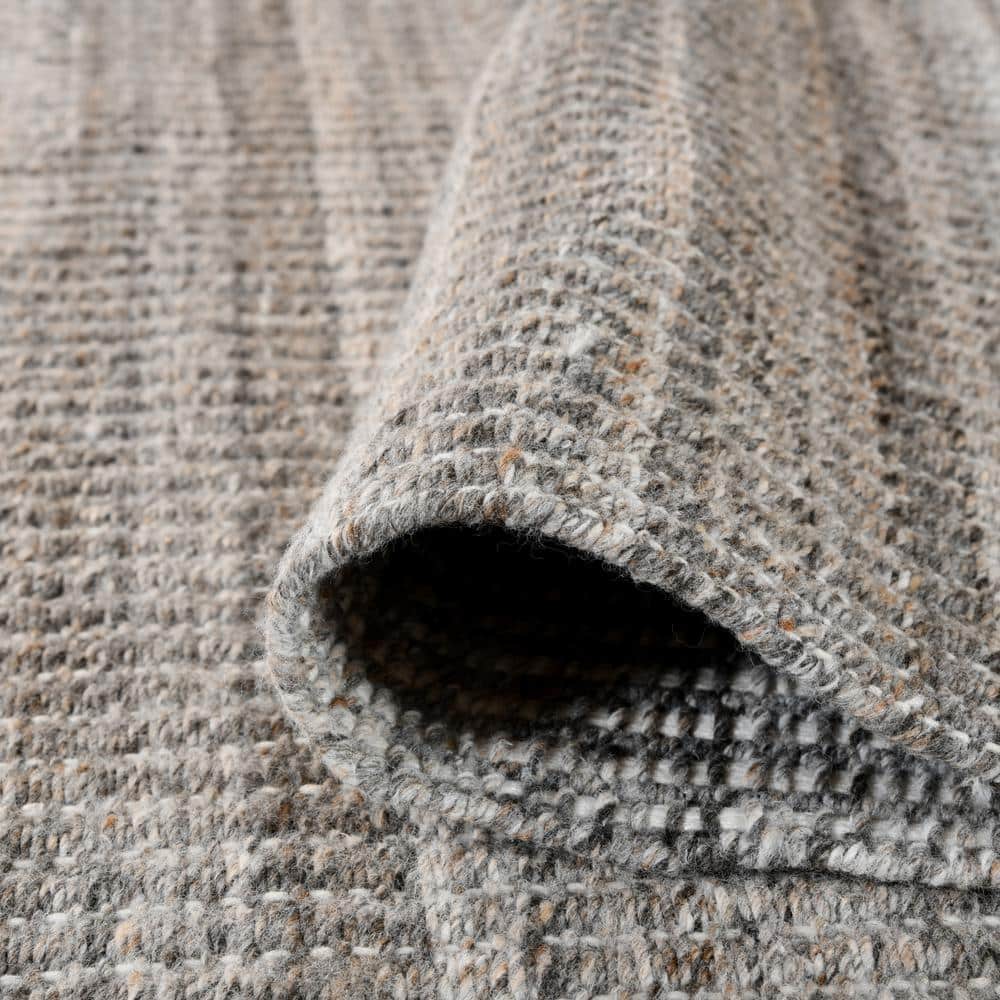 Atlantic Striped Gray and Brown Hand-Woven Outdoor Rug, 4' x 6'