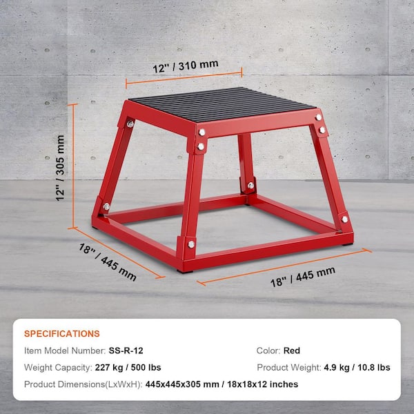 VEVOR Plyometric Platform Box 12 Trapezoidal Structure