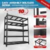 Assembly instructions for the metal storage shelves.