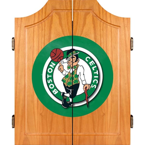 Trademark NBA Boston Celtics Wood Finish Dart Cabinet Set