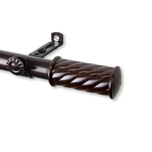 Rod Desyne Grip 120 in. - 170 in. Single Curtain Rod in Cocoa
