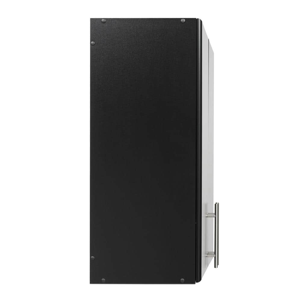 Black Adjustable Wall Mounted Storage Cabinet with Shelves
